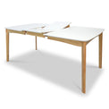 Doncaster White Wooden Extending Rectangular Dining Table with butterfly extension