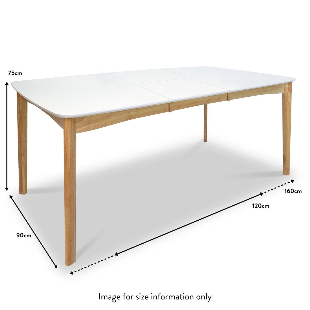 Doncaster White Wooden Extending Rectangular Dining Table dimensions