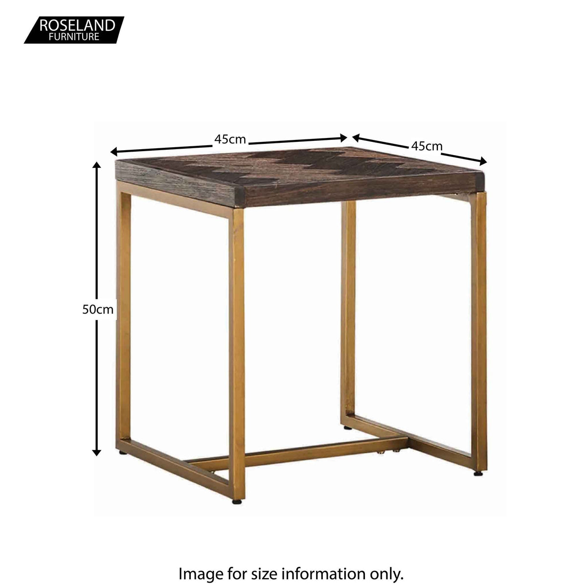 Houston Acacia Wooden Sofa Side Lamp Table dimensions
