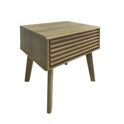 Brunswick Oak 1 Drawer Slatted Lamp Table