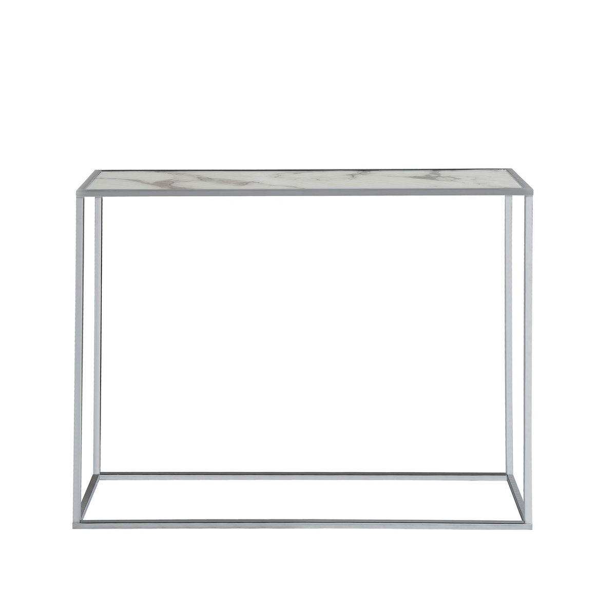 Zoey White Marble and Chrome Console Table