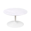 Gwen White Round Faux Marble Coffee Table from Roseland