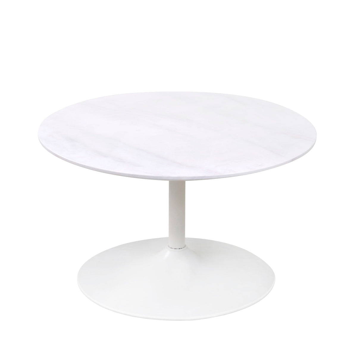 Gwen White Round Faux Marble Coffee Table from Roseland
