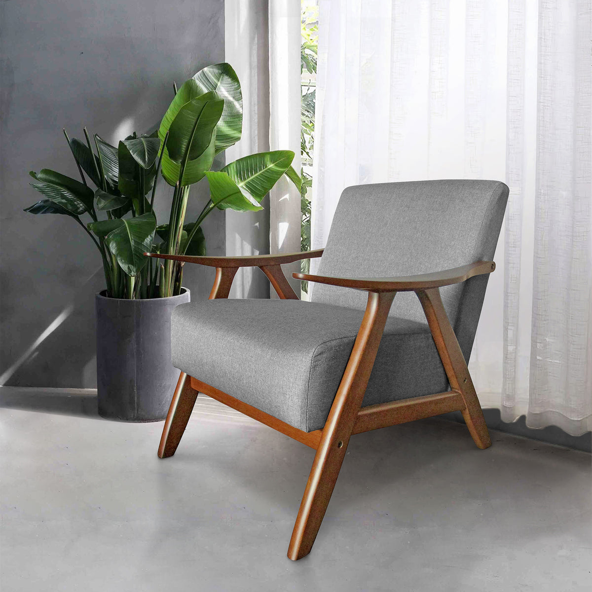 Hollis Grey Deep Padded Armchair for living room