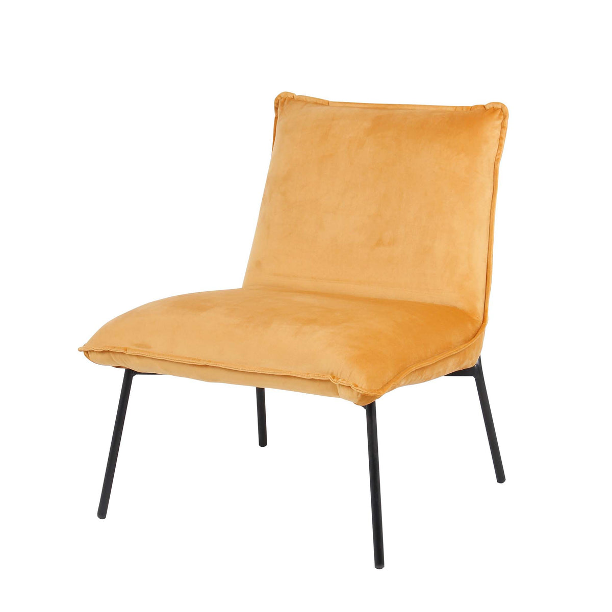 Beau Mustard Velvet Lounge Chair