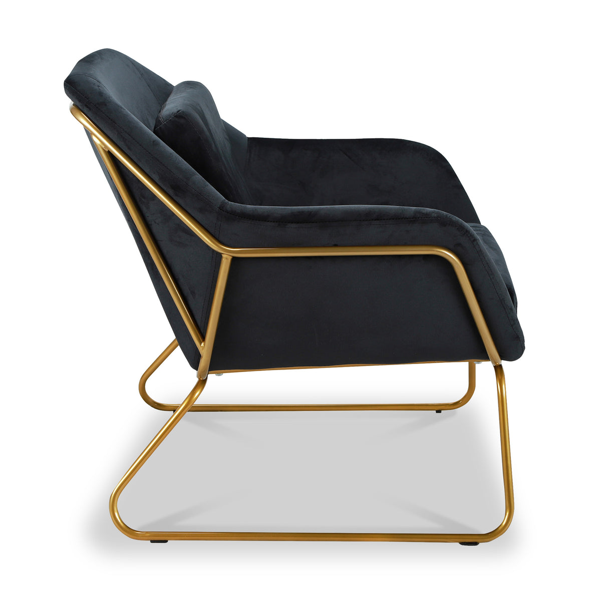 Hallie Black Velvet Chic Accent Chair