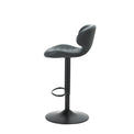 Mendez Charcoal Grey Faux Leather Kitchen Breakfast Bar Stool with footrest