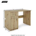 Nero Artisan Oak Effect Modern Office Desk - Size Guide