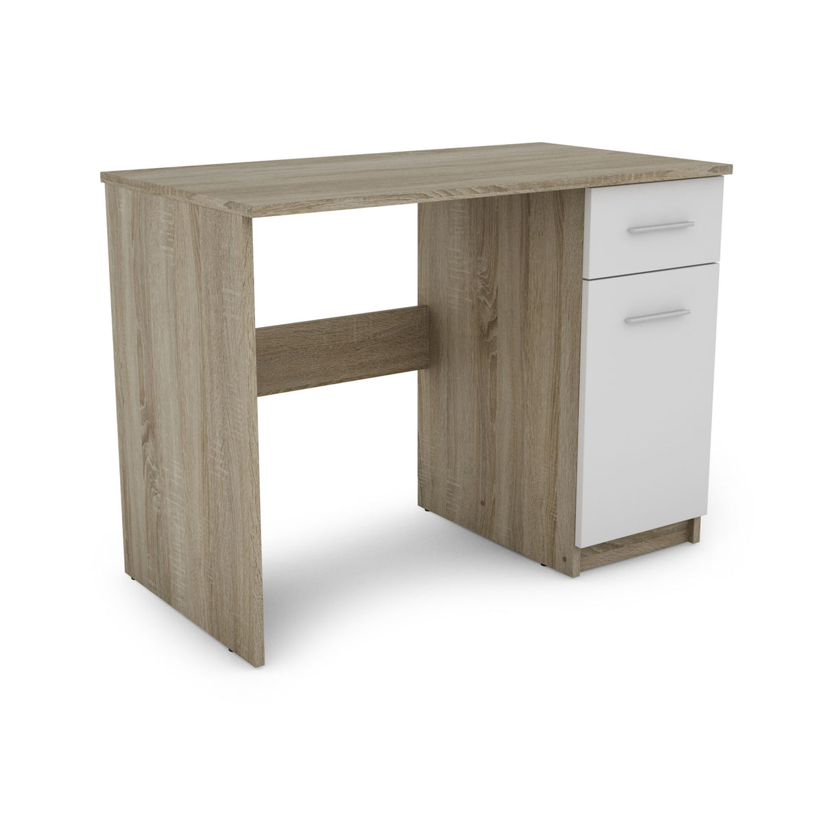 Nero Artisan White & Oak Effect Modern Office Study Desk