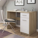 Nero Artisan White & Oak Effect Modern Office Desk - Lifestyle