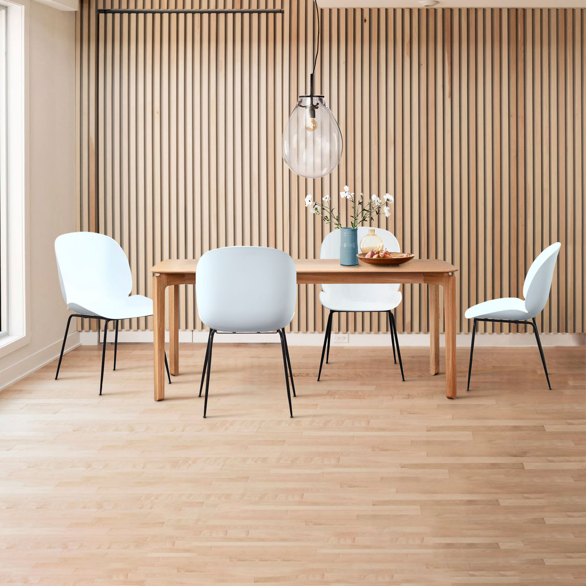 White Contemporary Dining Chair Lifestyle