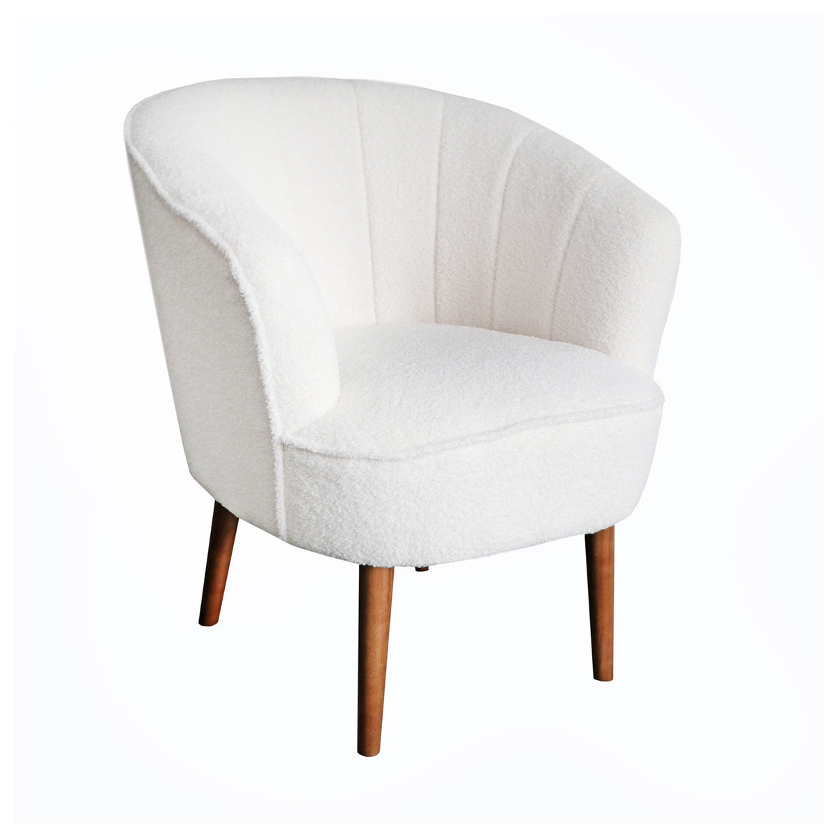 Lorie White Fabric Accent Chair