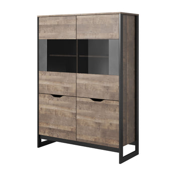 Ezra Rustic Wood Low Storage Cabinet