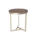 Alfreton Walnut effect round side lamp table