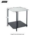 Adrian White & Black Marble and Glass Square Side Lamp Table
