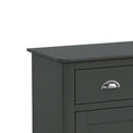 Dumbarton Charcoal Grey Mini 2 Door Sideboard Storage Cabinet - Close up of top