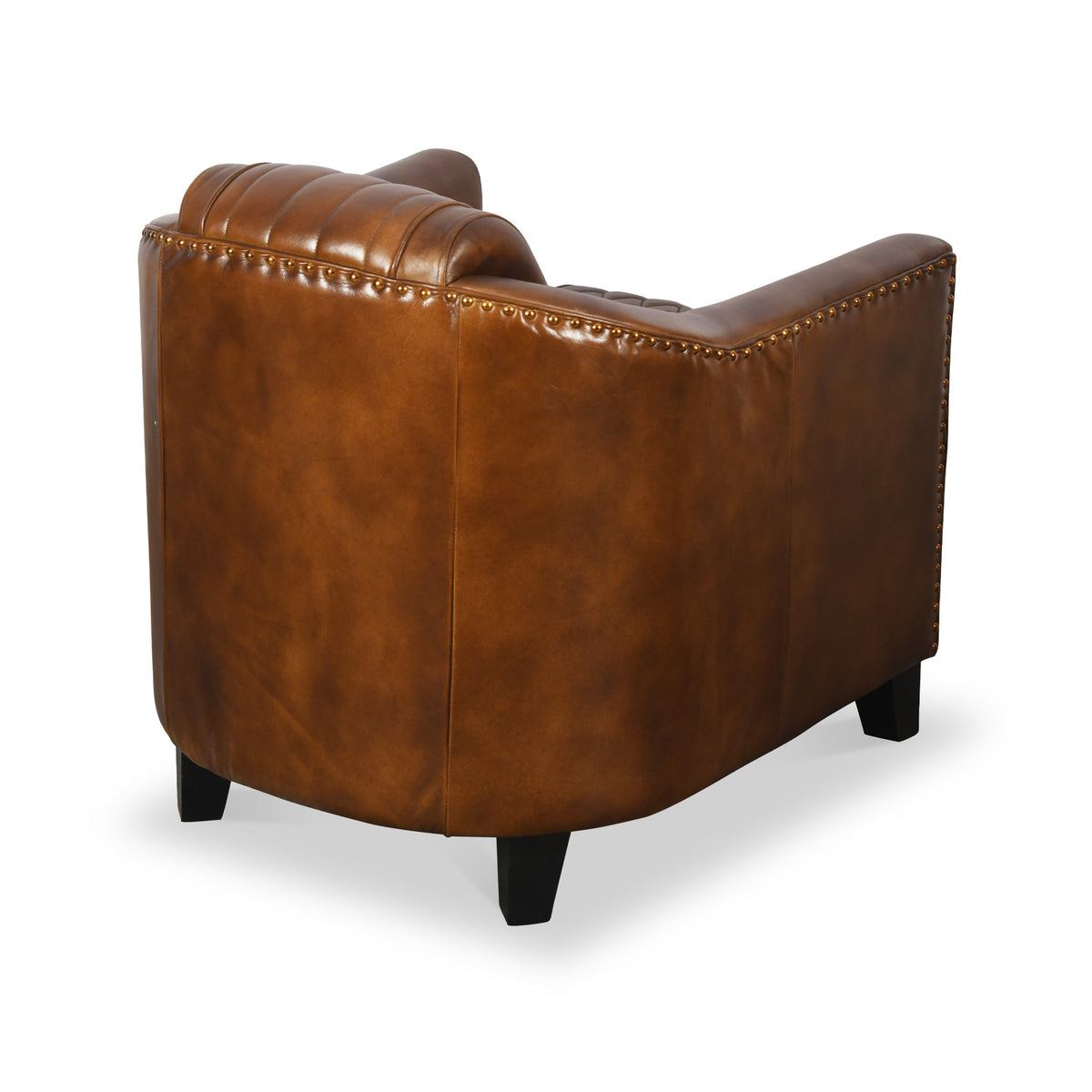 Pierre Leather Quilted Back Tub Armchair from Roseland