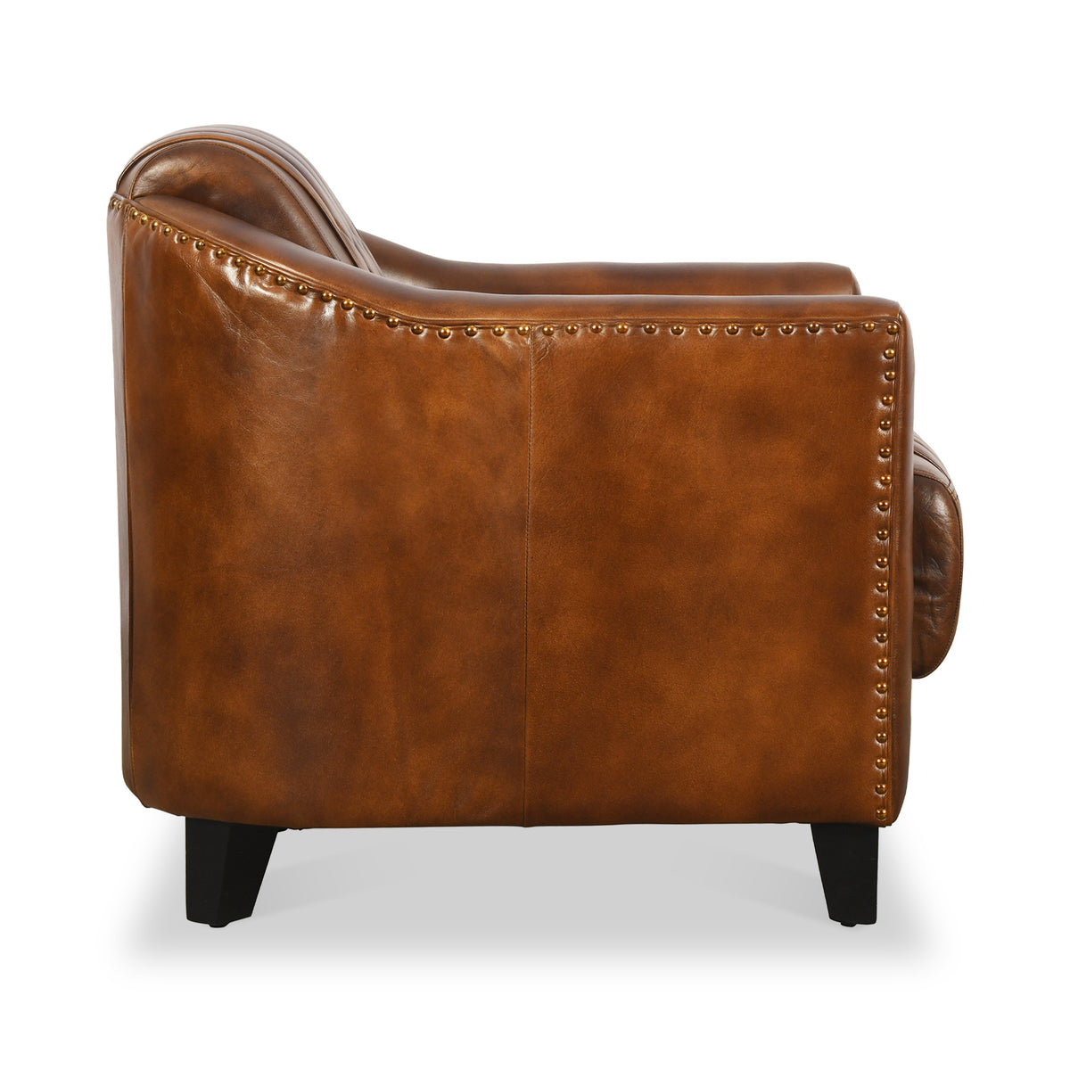 Pierre Leather Quilted Back Tub Armchair from Roseland