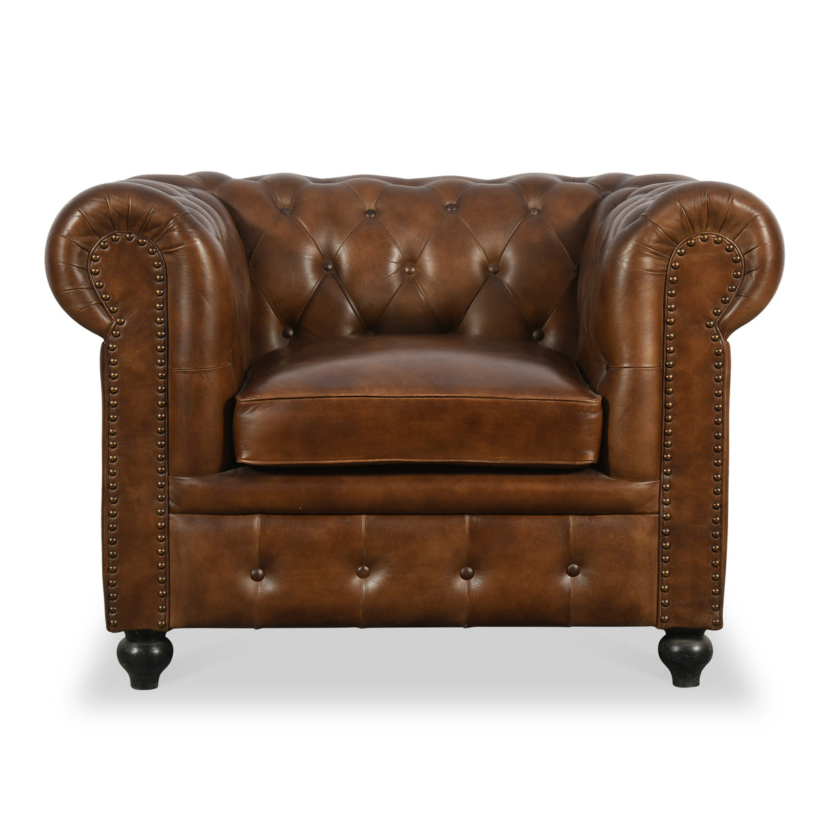 Nina Leather Chesterfield Armchair from Roseland