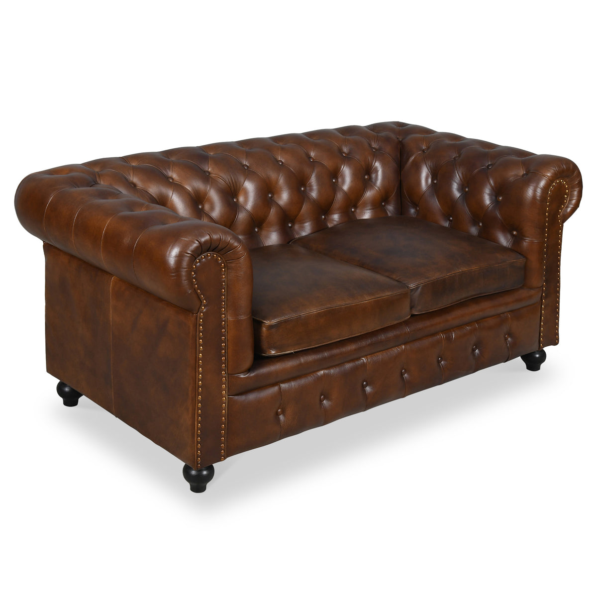 Nina Leather Chesterfield 2 Seat Sofa from Roseland
