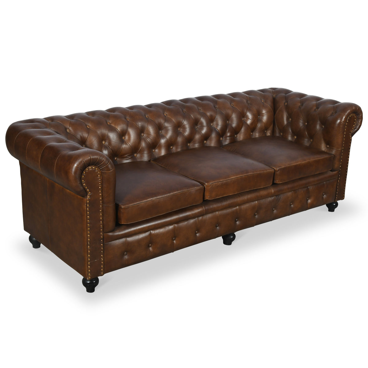 Nina Leather Chesterfield 3 Seat Sofa from Roseland