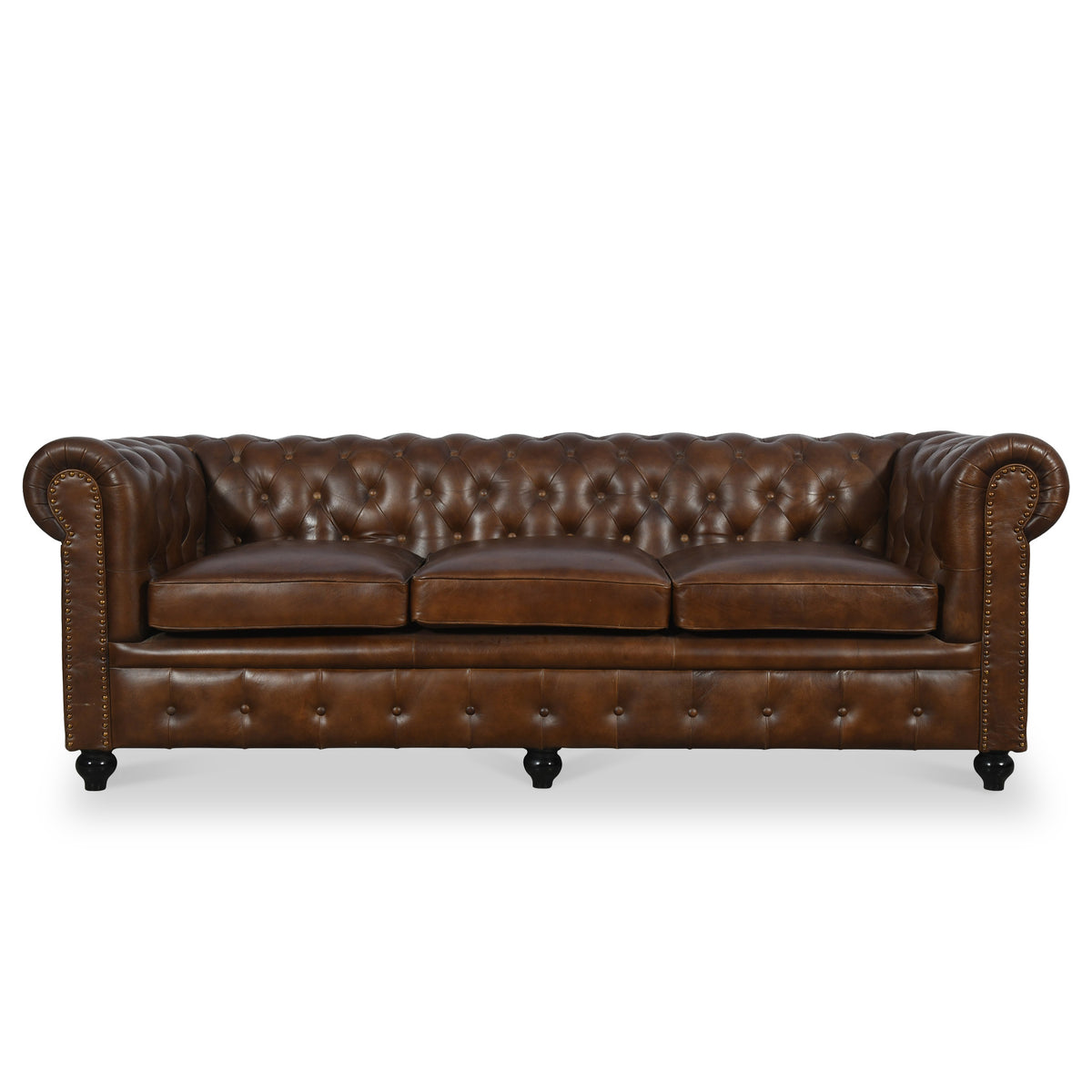 Nina Leather Chesterfield 3 Seat Sofa from Roseland