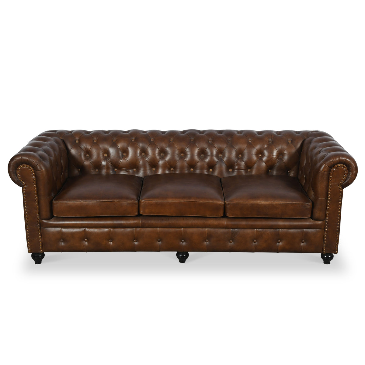Nina Leather Chesterfield 3 Seat Sofa from Roseland