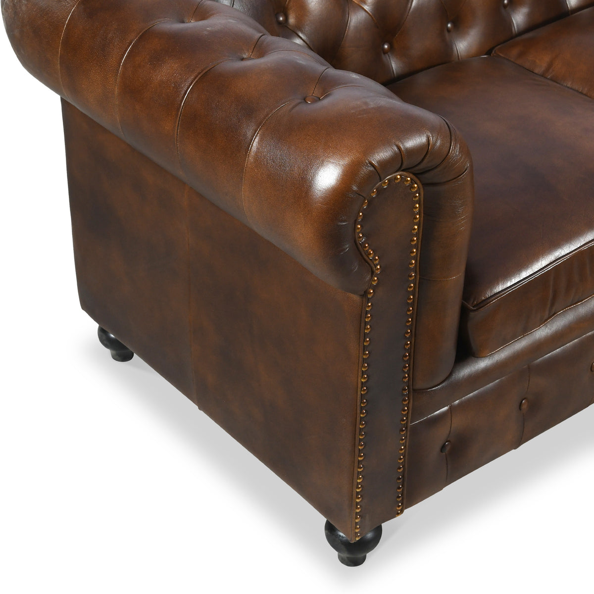 Nina Leather Chesterfield 4 Seat Sofa from Roseland