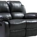 Valencia Grey 2 Seater Reclining Air Leather Sofa - Close up of cushions
