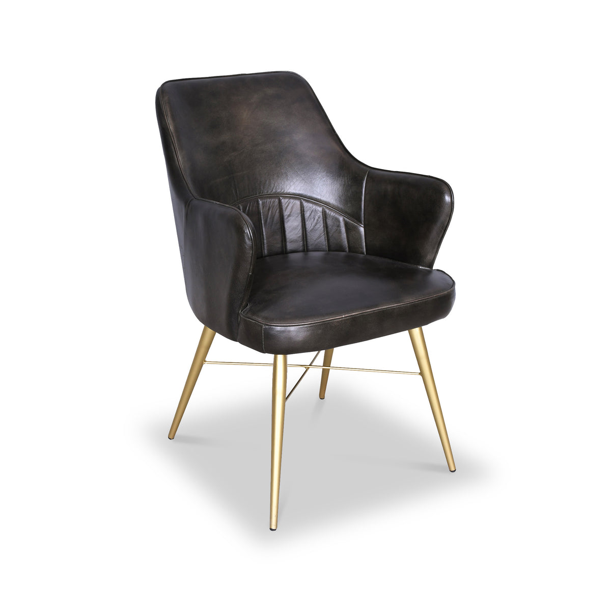 Billie Dark  Green Leather Carver Dining Chair from Roseland Furniture