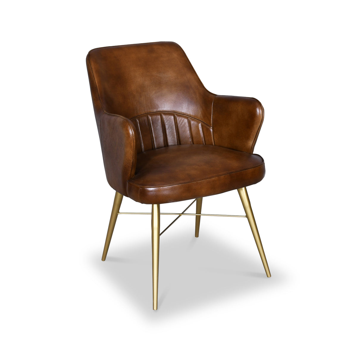 Billie Brown Leather Carver Dining Chair from Roseland Furniture