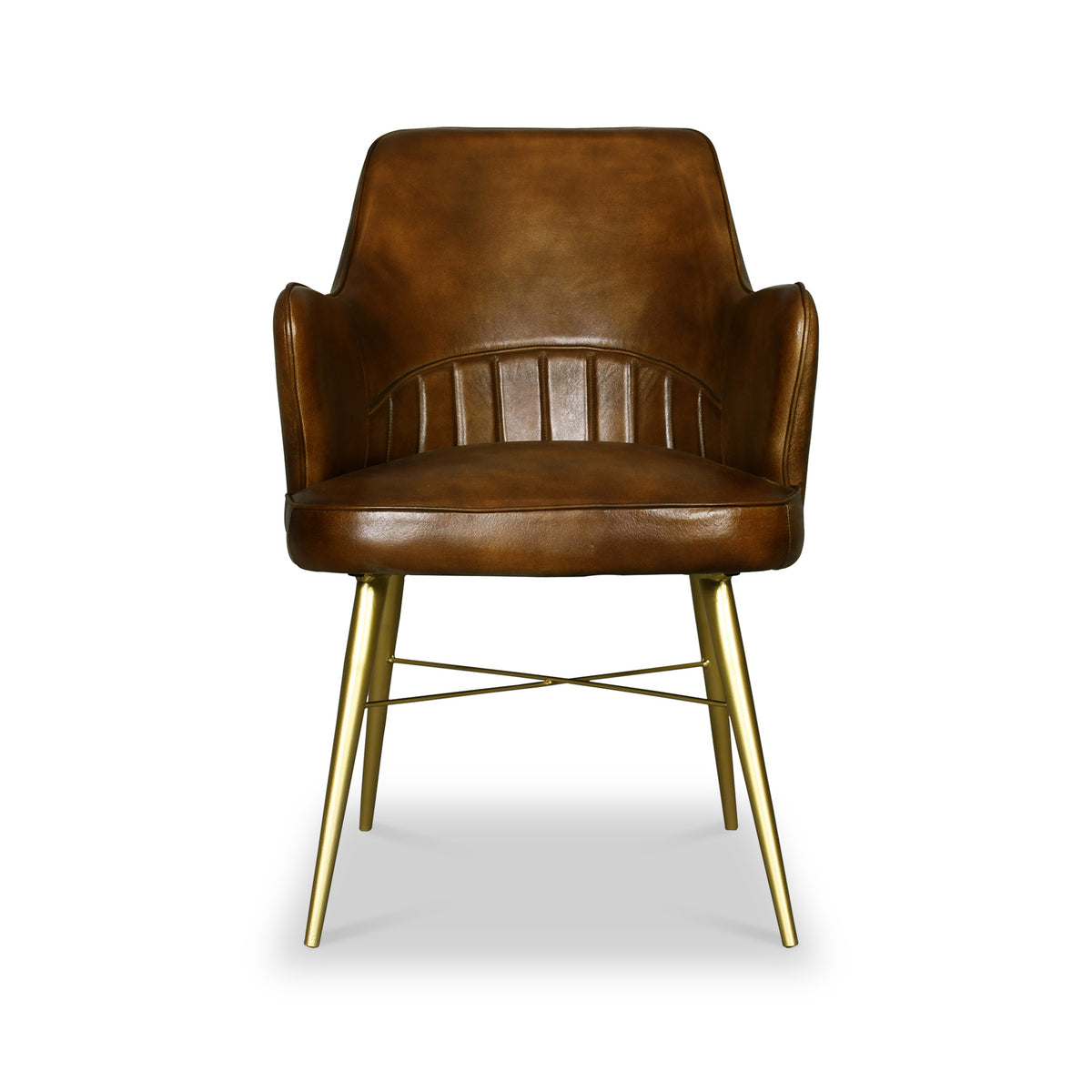 Billie Brown Leather Carver Chair