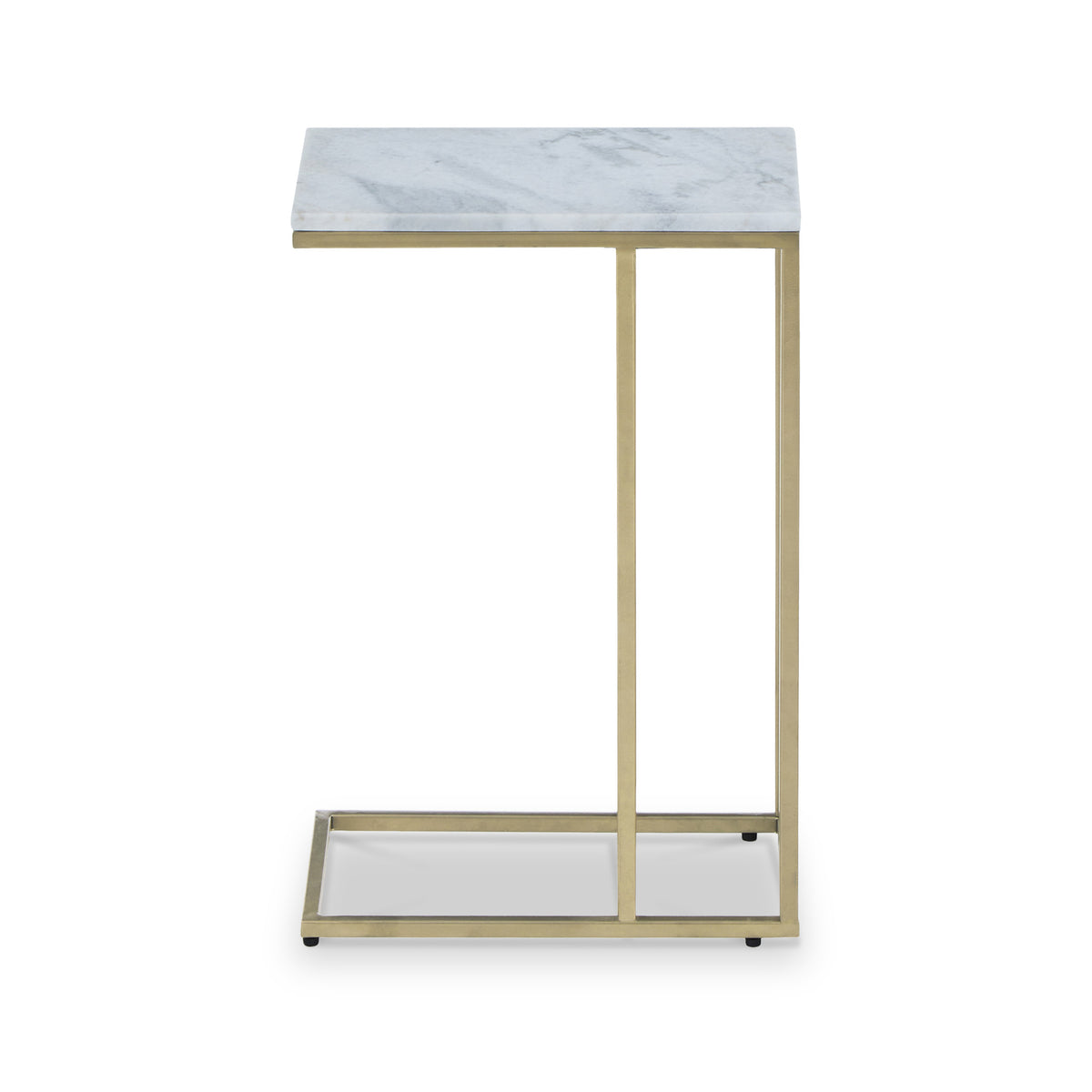 Elissa White Marble Side Table with Gold Leg