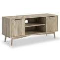 Jakob Oak Small 110cm Grooved TV Unit from Roseland furniture