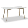 Jakob Oak Rectangular Dining Table with Quartz Stone Marble Effect Top