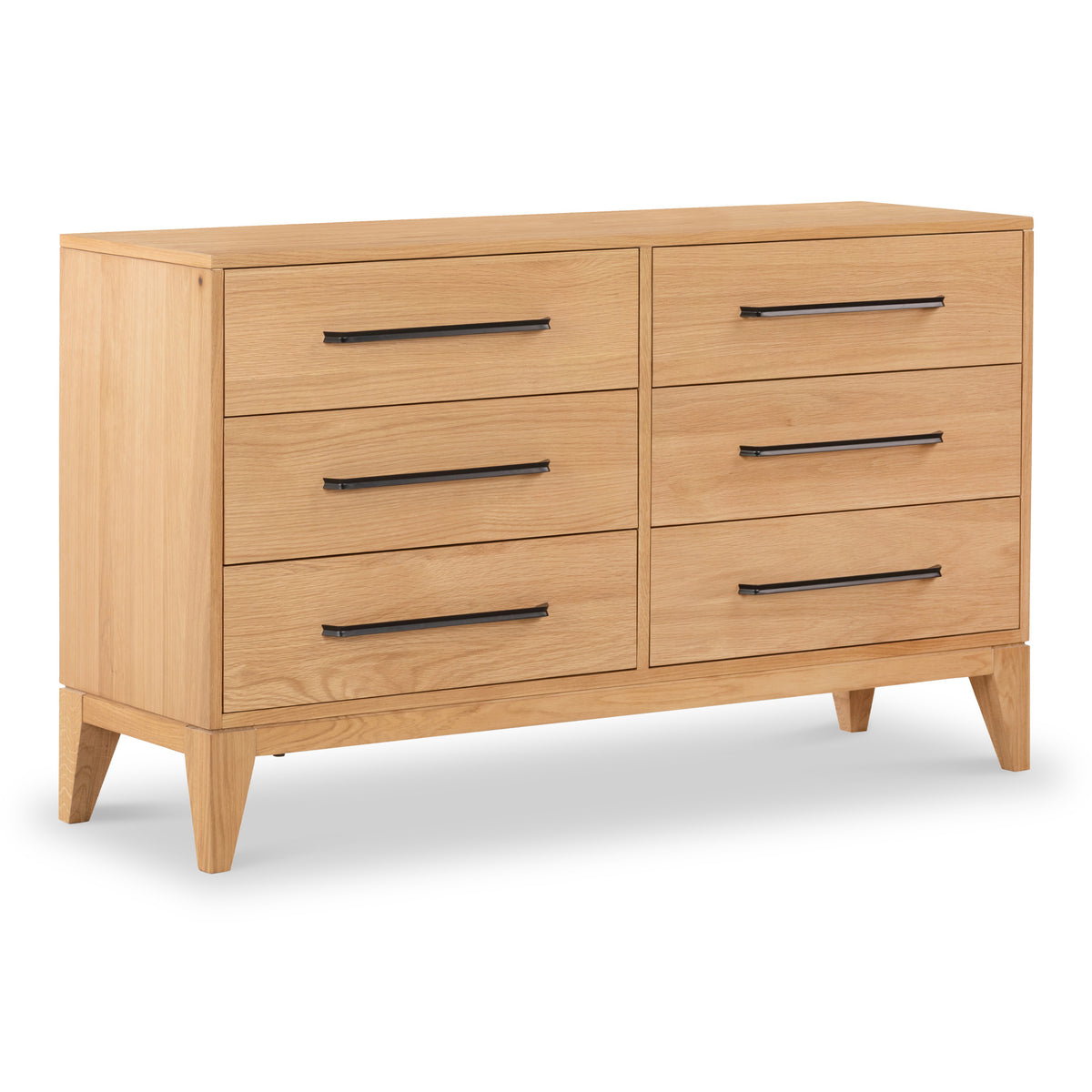 Sunburst Oak 6 Drawer Chest