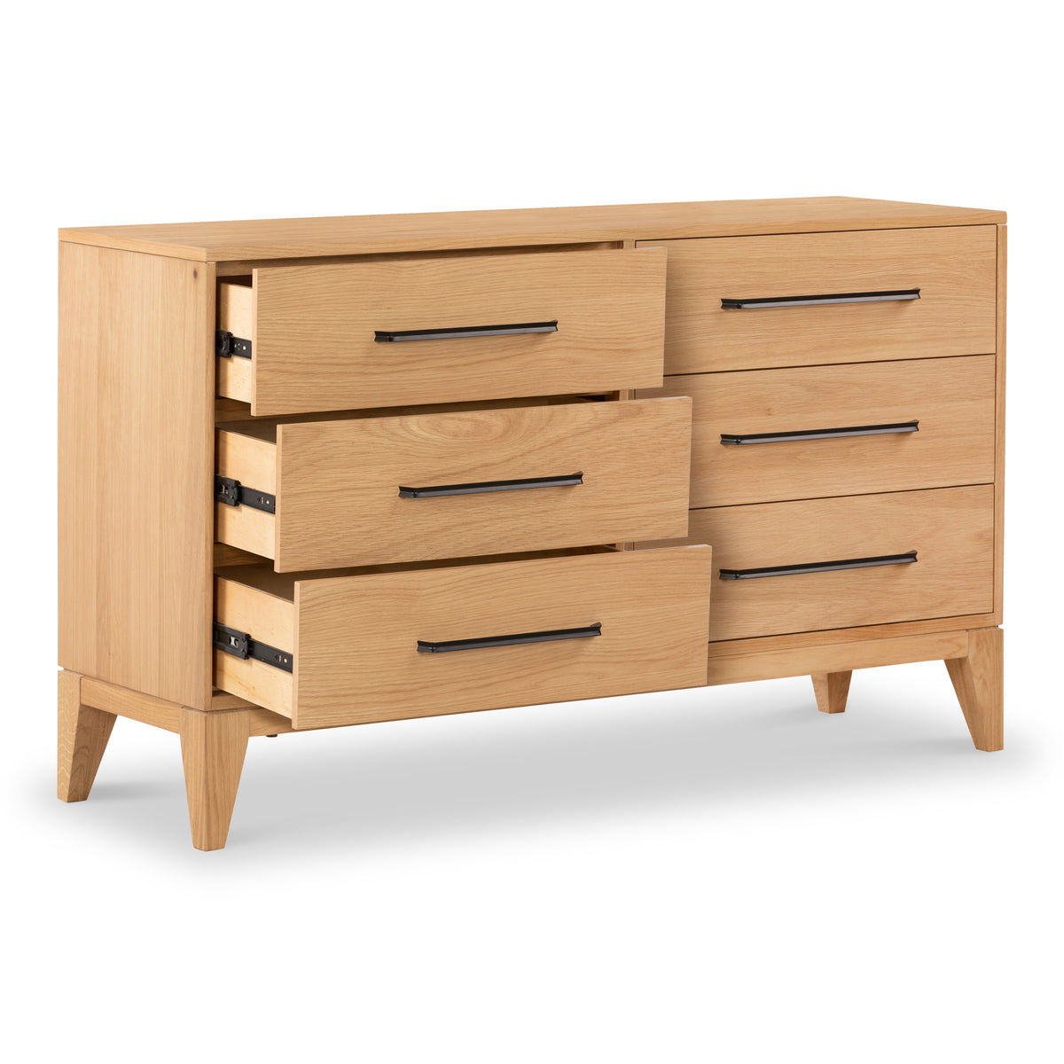 Sunburst Oak 6 Drawer Chest from Roseland Furniture