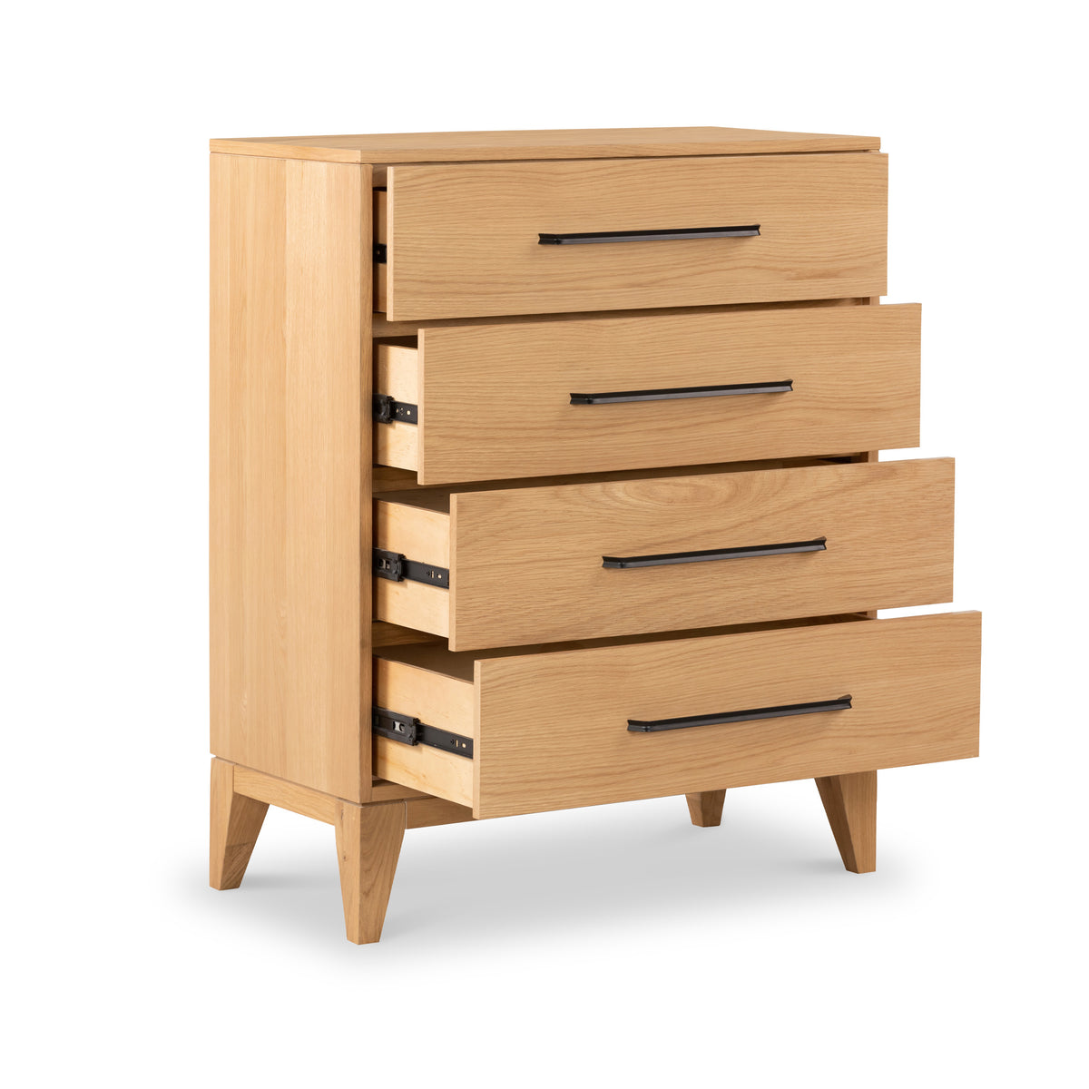 Sunburst Oak 4 Drawer Chest of drawers