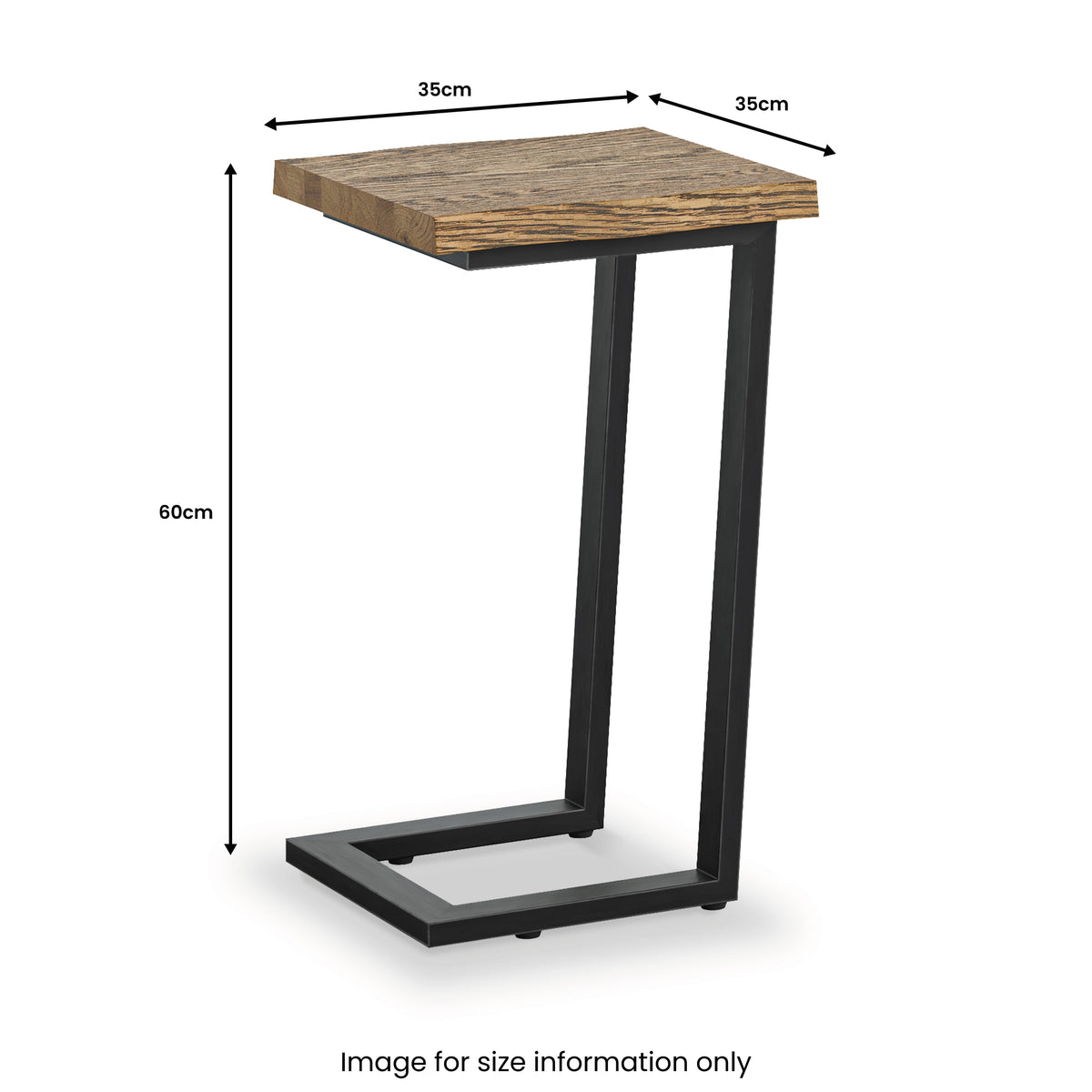Isaac Oak Side Table dimensions