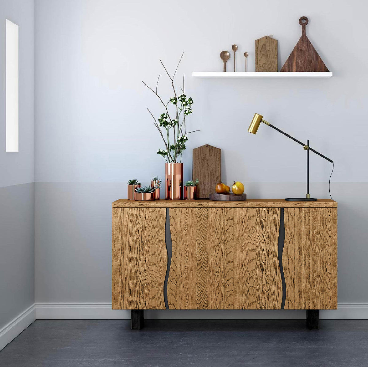 Isaac Oak Large Sideboard Cabinet from Roseland Furniture