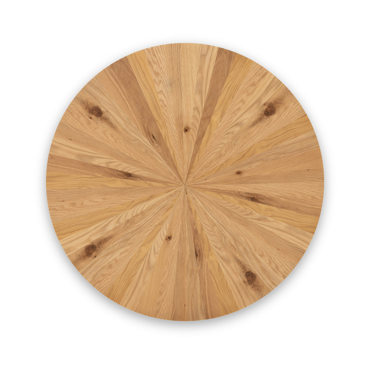 Sunburst Oak Round Dining Table