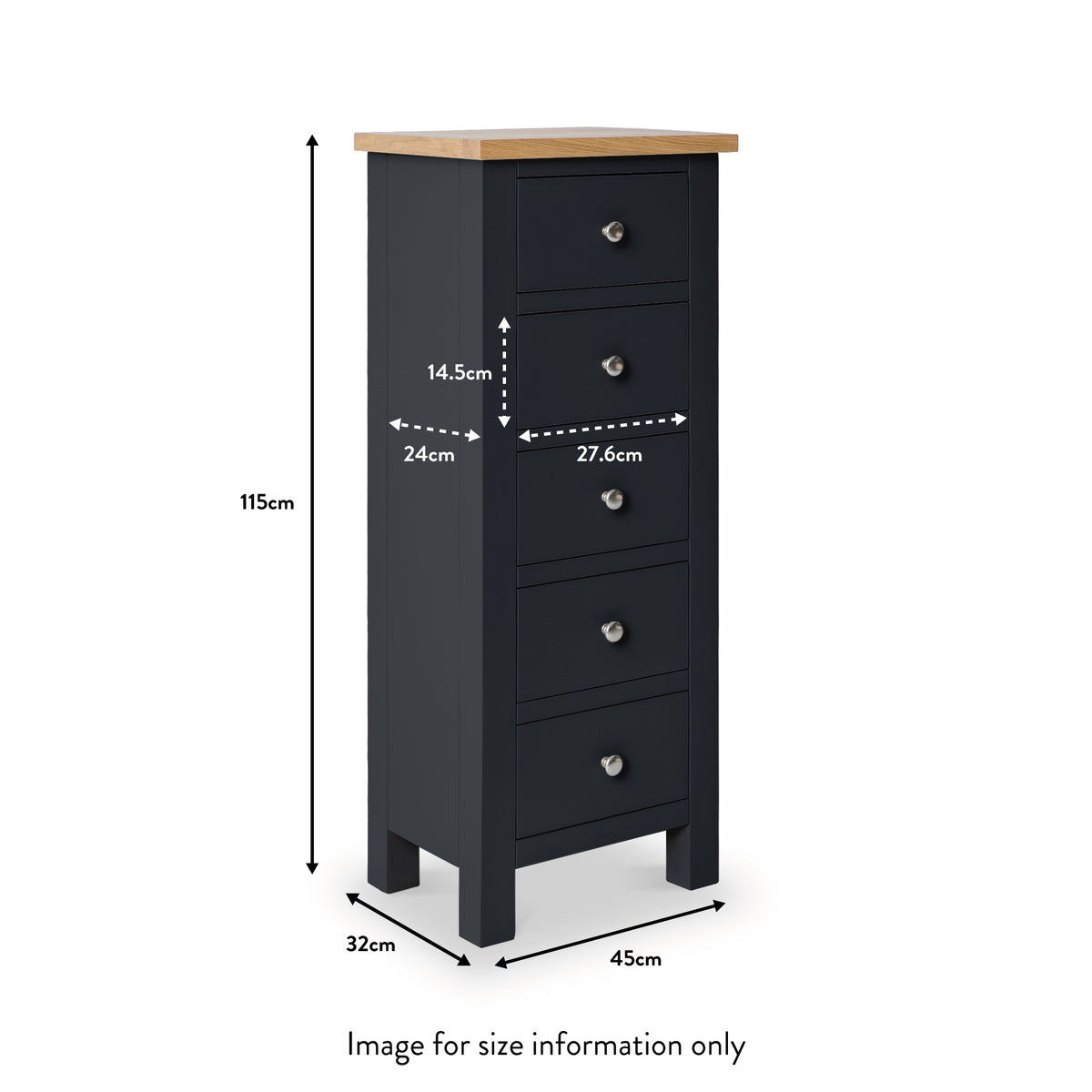 Farrow Black Tallboy Storage Chest from Roseland Furniture