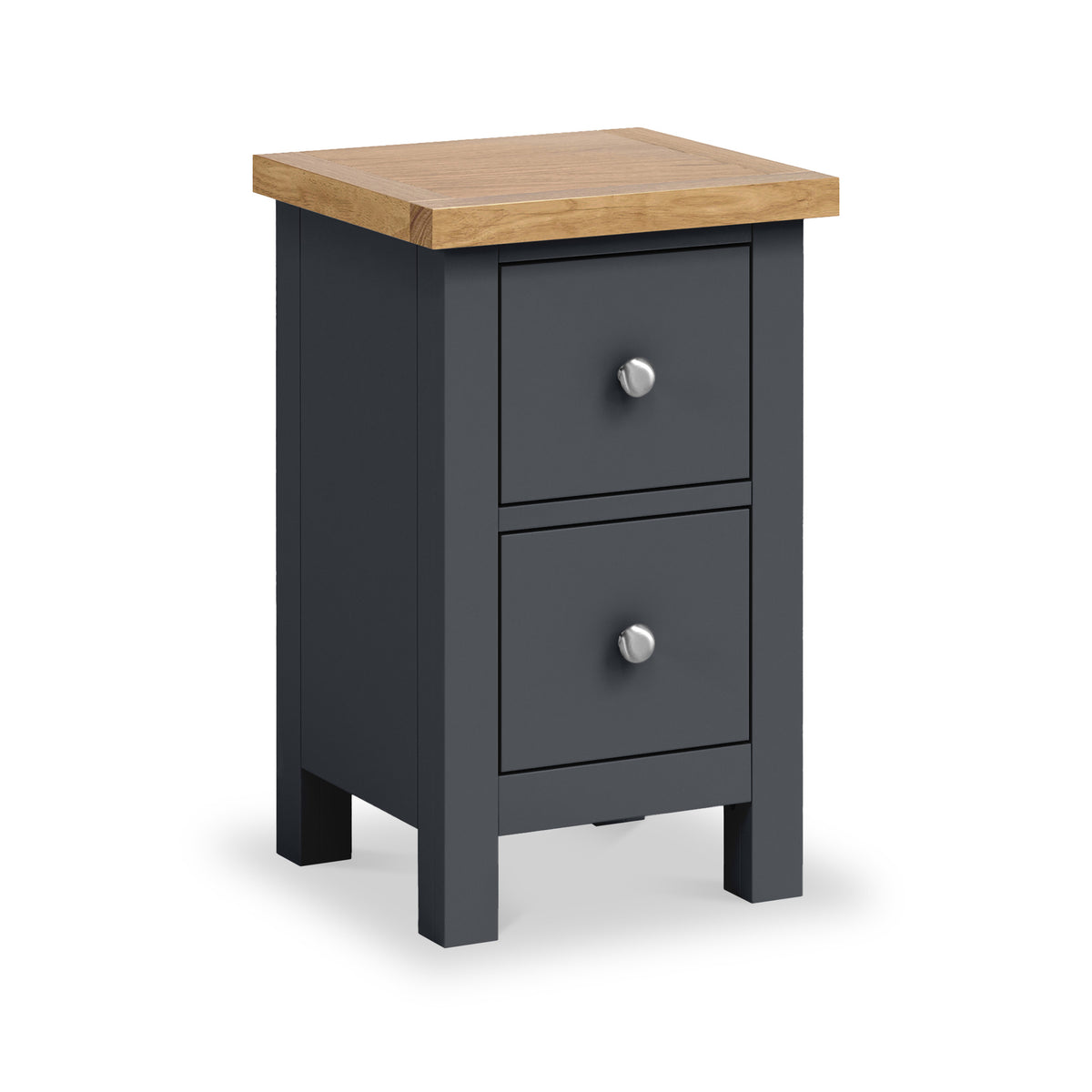 Farrow Charcoal Slim Bedside Table from Roseland Furniture