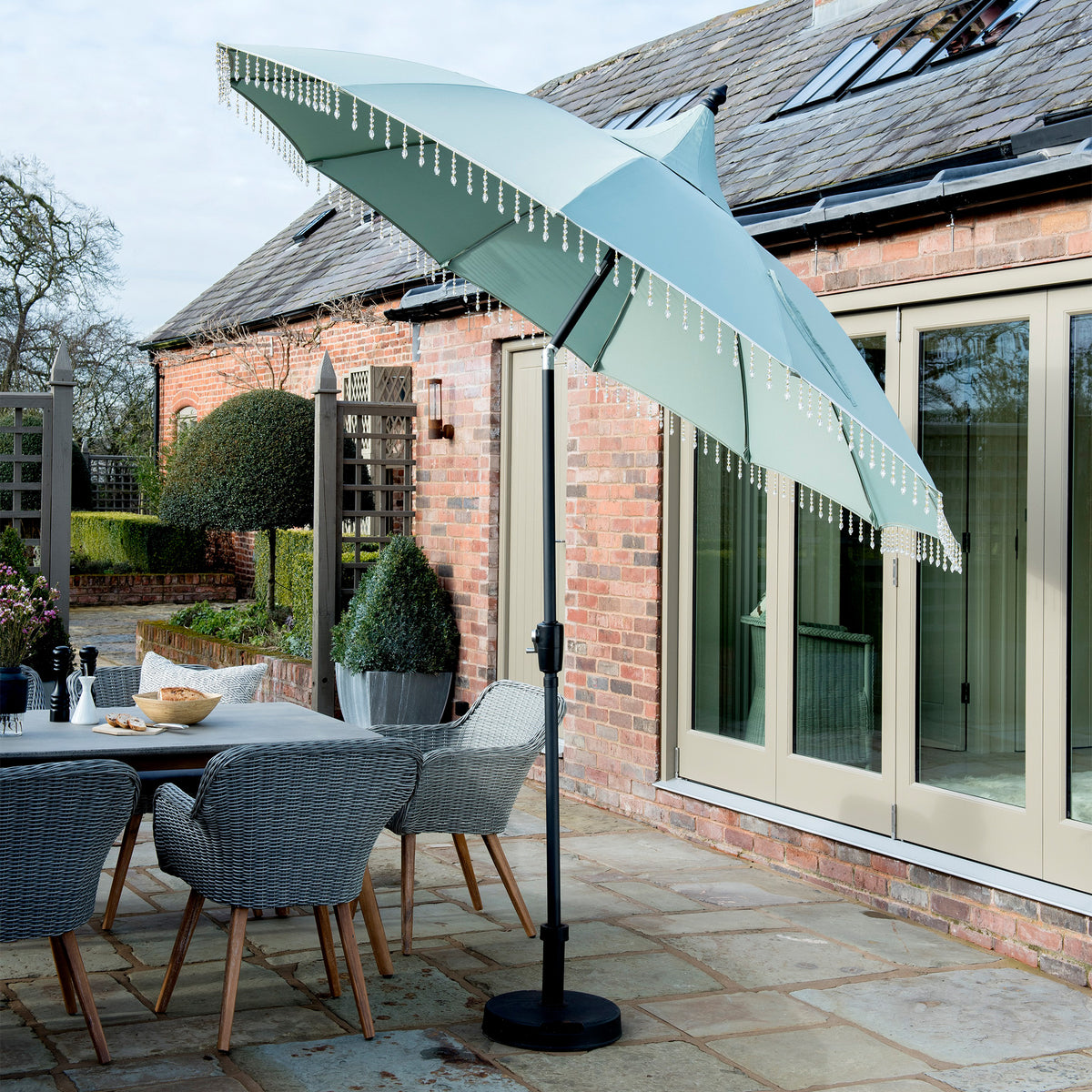 Carrousel Light Green Beaded 2.5m Parasol from Roseland