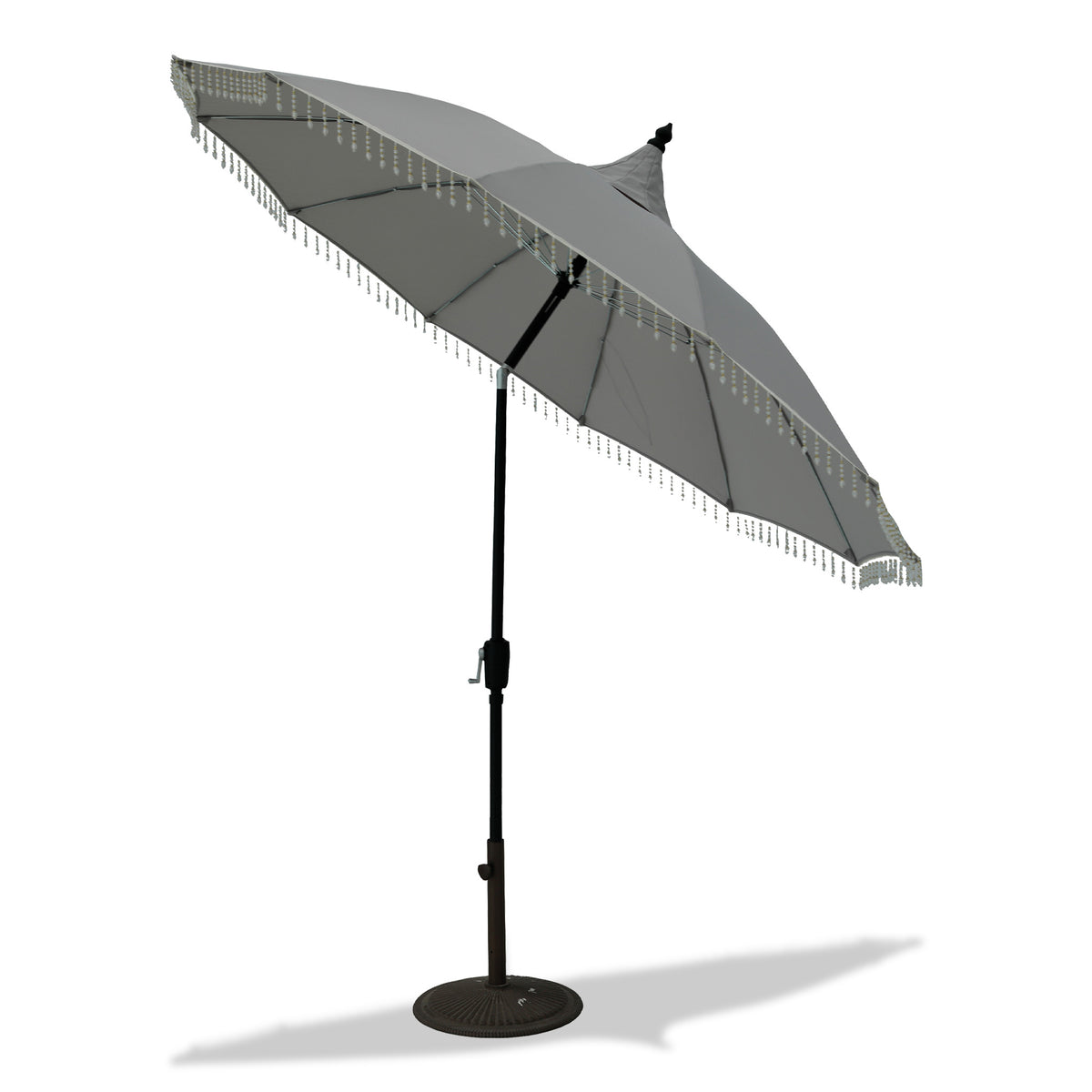 Carrousel Grey Beaded 2.5m Parasol from Roseland