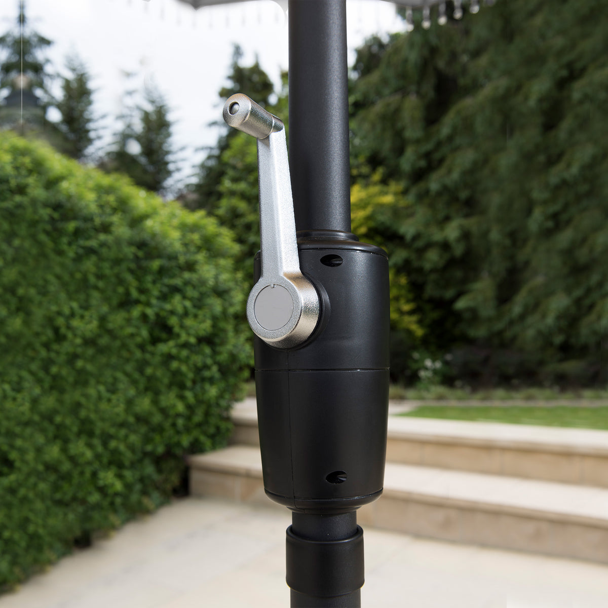 Carrousel Grey Beaded 2.5m Crank & Tilt Parasol