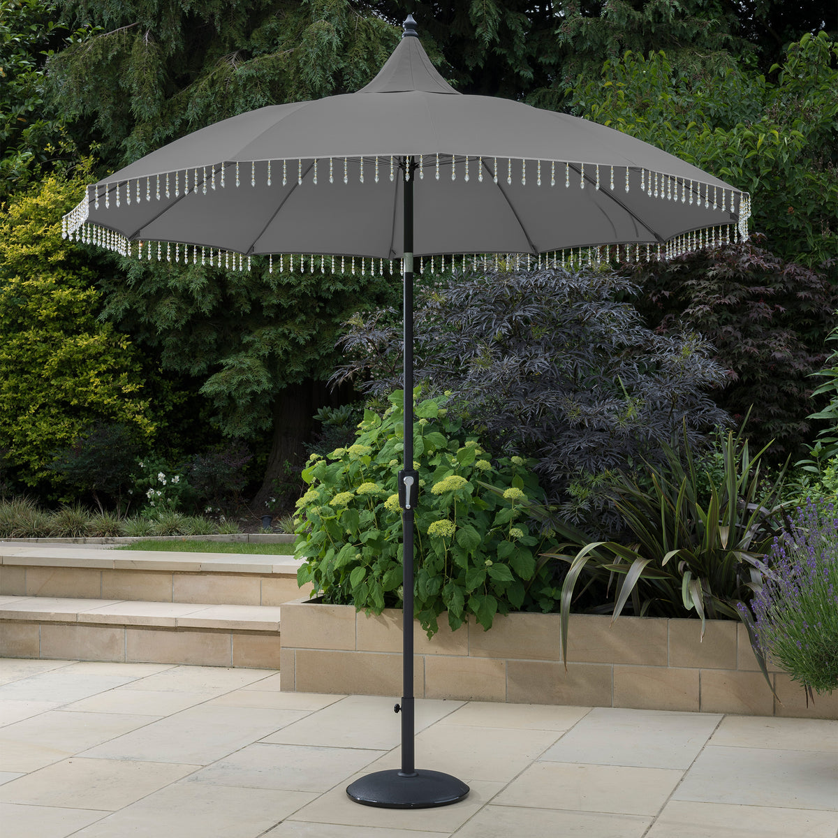 Carrousel Grey Beaded 2.5m Parasol