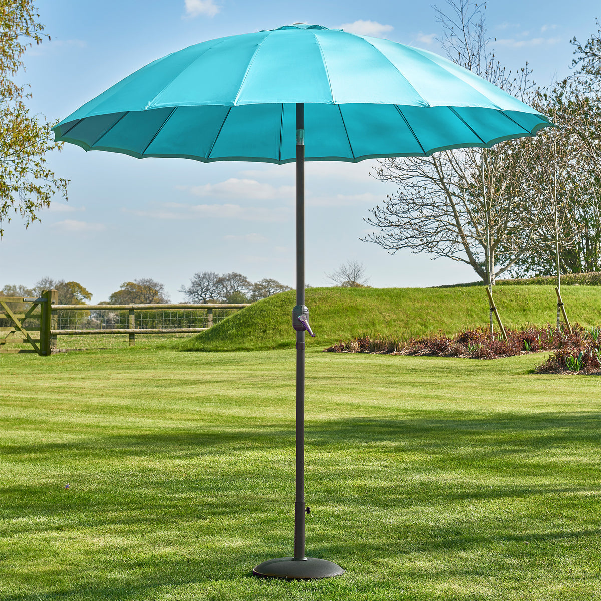 Geisha 2.5m Aqua Outdoor Garden Parasol from Roseland