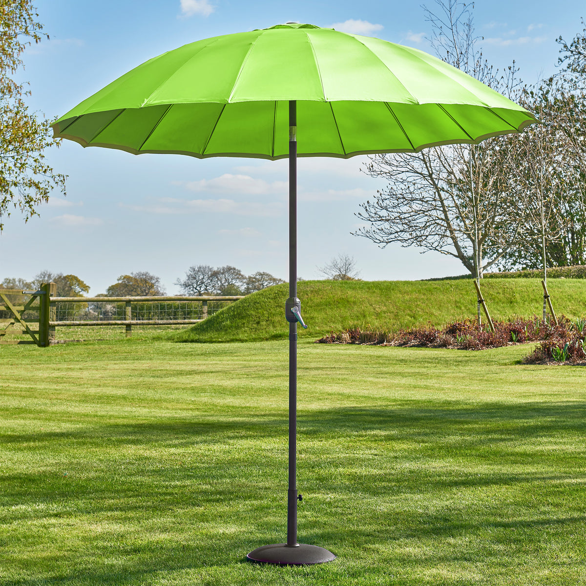 Geisha 2.5m Lime Green Outdoor Garden Parasol from Roseland