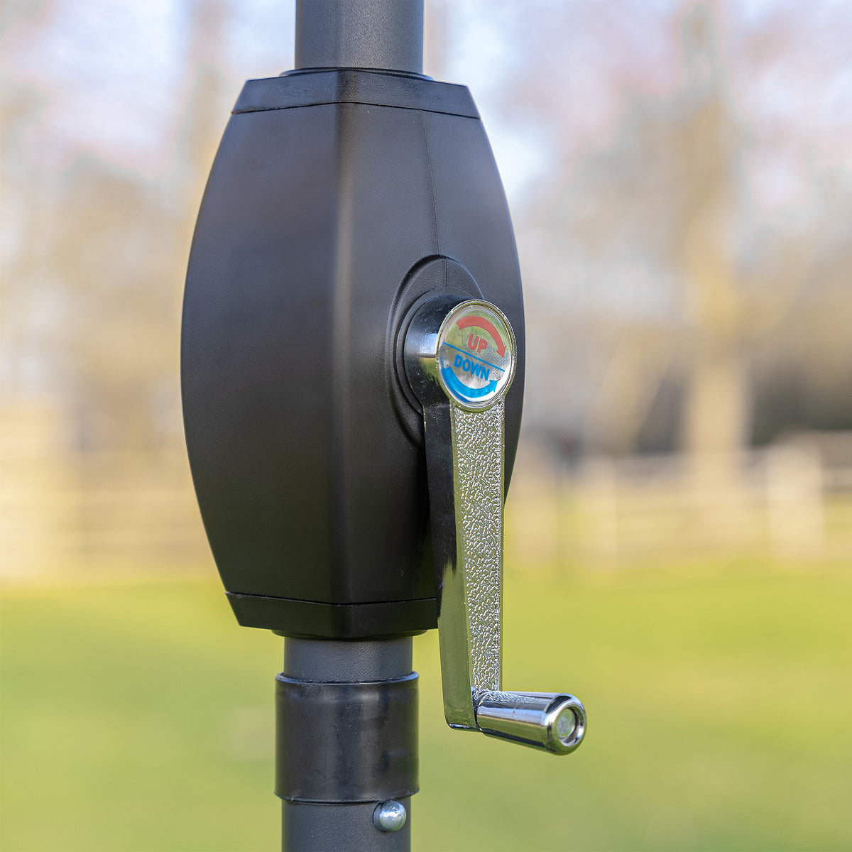 2.7m Grey LED Crank Parasol